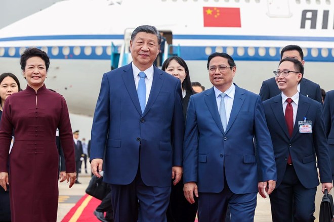 Thủ tướng Chính phủ Phạm Minh Chính đón Tổng Bí thư, Chủ tịch Trung Quốc Tập Cận Bình và Phu nhân