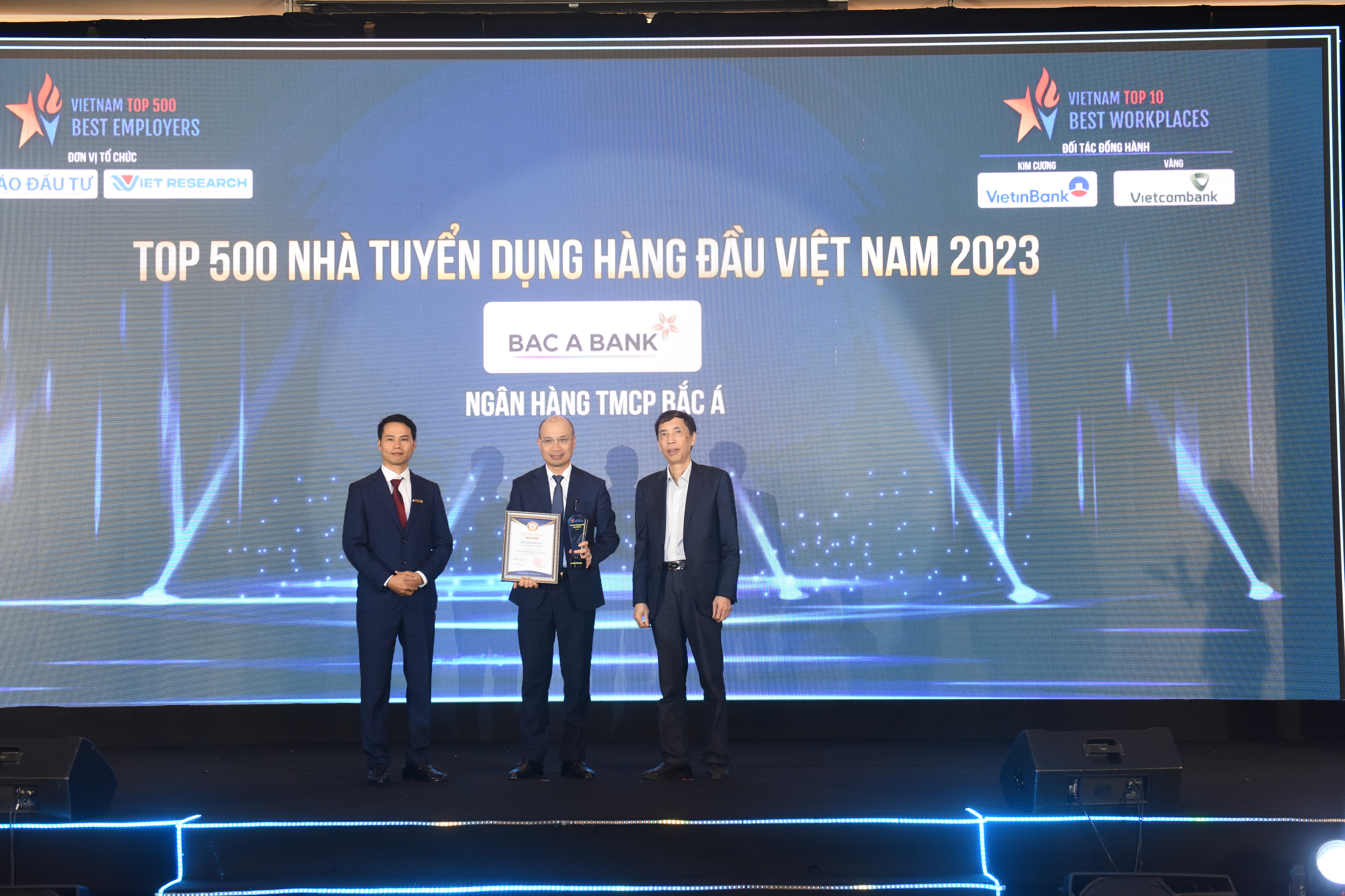 Ngân hàng TMCP Bắc Á được xếp hạng 60 trong danh sách Top 500 nhà tuyển dụng hàng đầu Việt Nam năm 2023. Ảnh: Bac A Bank 
