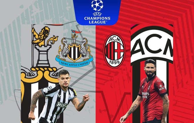 Link xem trực tiếp Newcastle vs AC Milan tại Champions League