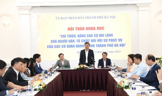 Phó Chủ tịch UBND TP Hà Nội Hà Minh Hải phát biểu tại hội thảo. Ảnh: Tiến Thành