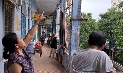 Nhiều hạng mục của chung cư Hoà Minh (quận Liên Chiểu, TP Đà Nẵng) bị xuống cấp nặng. Ảnh: Nguyễn Linh
