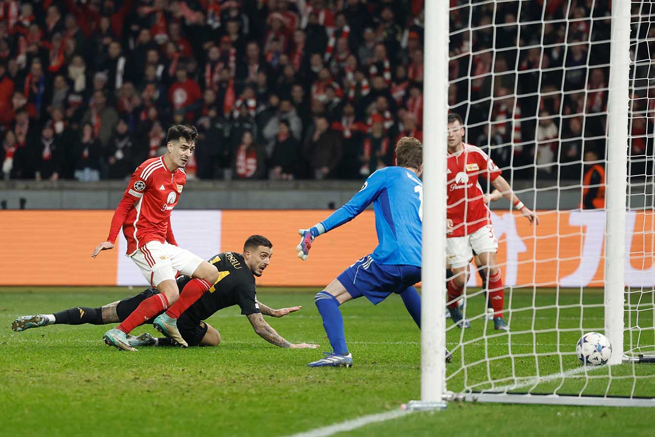 Joselu rất thính nhạy bàn thắng trong trận đấu với Union Berlin. Ảnh: AFP