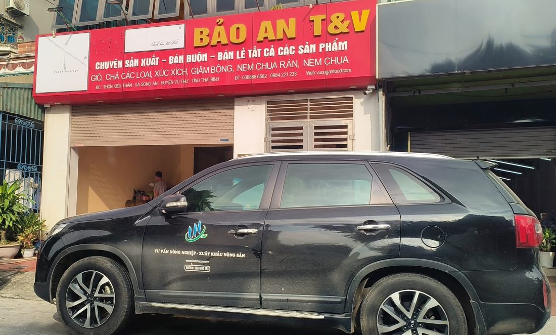 Trụ sở chính của Công ty TNHH Thực phẩm Bảo An T&V đặt tại thôn Kiều Thần (xã Song An, huyện Vũ Thư, tỉnh Thái Bình). Ảnh: Trung Du