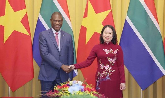 Phó Chủ tịch nước Võ Thị Ánh Xuân và Phó Tổng thống Nam Phi Paul Mashatile. Ảnh: Hải Nguyễn