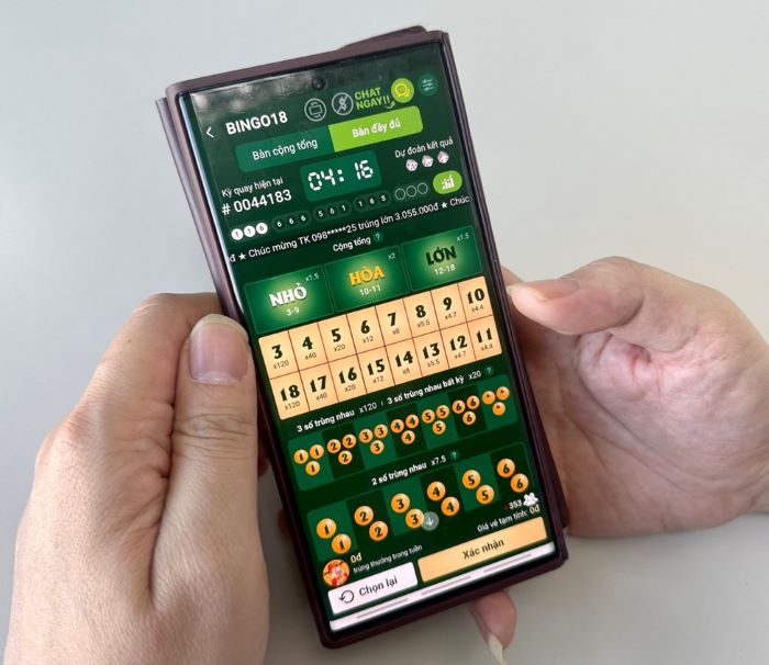 Bingo18 chỉ có trên Vietlott SMS, thường xuyên thu hút hàng trăm người chơi trực tuyến cùng lúc. Nguồn: Vietlott 