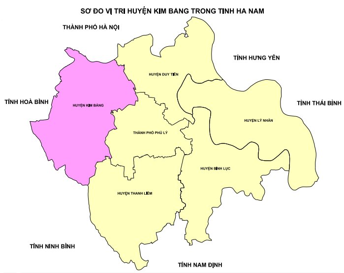Sơ đồ hành chính huyện Kim Bảng tại tỉnh Hà Nam. Ảnh: UBND tỉnh Hà Nam 