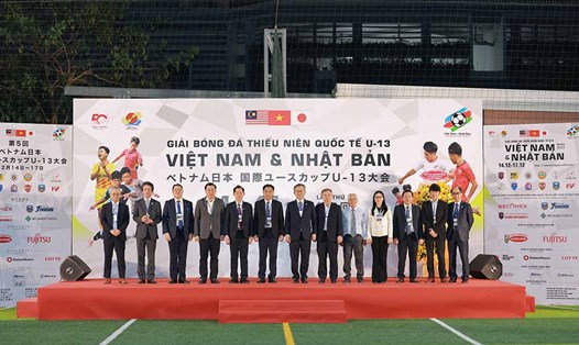Giải bóng đá thiếu niên quốc tế U13 Việt Nam - Nhật Bản 2023 diễn ra từ ngày 14 đến 17.12.2023 tại Bình Dương. Ảnh: Thanh Vũ