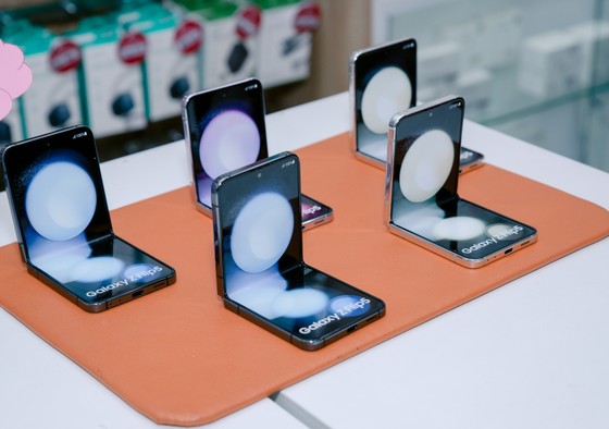 Galaxy Z Flip5 256GB giá chỉ 19,99 triệu đồng tại Di Động Việt. Nhiều điện thoại Samsung khác cũng đang có mức giá tốt tại hệ thống này. Ảnh: Di Động Việt
