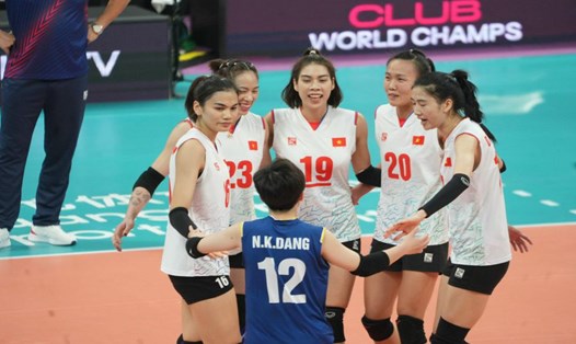 Đội tuyển Bóng chuyền nữ Việt Nam tại giải vô địch các câu lạc bộ thế giới 2023. Ảnh: VFV