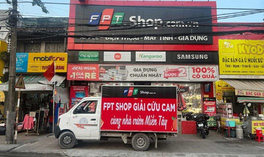 FPT Shop mua 20 tấn cam sành để tặng cho khách mua hàng tại 13 tỉnh đồng bằng sông Cửu Long. Ảnh: FPT Shop