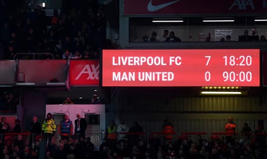 Liverpool từng hủy diệt Man United trên sân nhà với tỉ số đậm hơn một set tennis. Ảnh: The Athletic