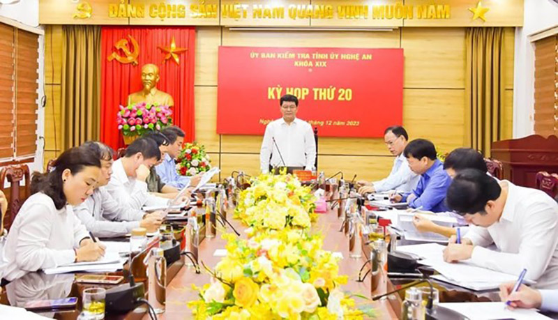 Ủy ban Kiểm tra Tỉnh ủy Nghệ An tổ chức Kỳ họp thứ 20. Ảnh: Thanh Lê 