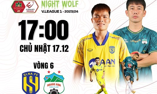 Sông Lam Nghệ An tiếp đón Hoàng Anh Gia Lai tại vòng 6 Night Wolf V.League 2023-2024. Ảnh: FPT Play