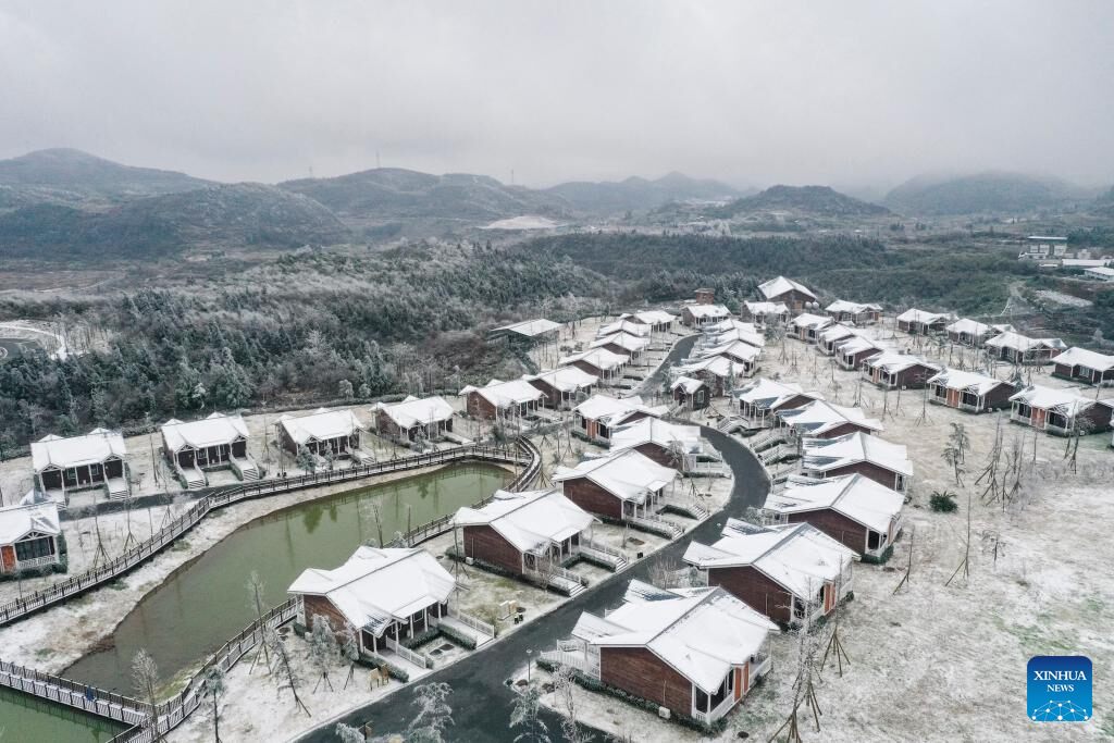 Tuyết phủ tại một địa điểm ở Trùng Khánh, tây nam Trung Quốc. Ảnh: Xinhua