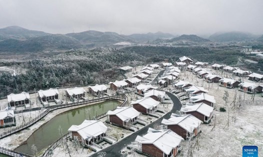 Tuyết phủ tại một địa điểm ở Trùng Khánh, tây nam Trung Quốc. Ảnh: Xinhua