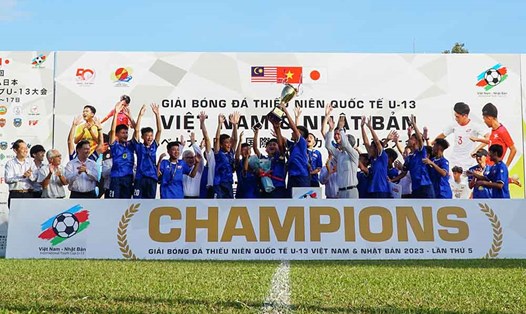 PVF vô địch Giải bóng đá thiếu niên quốc tế U13 Việt Nam - Nhật Bản 2023. Ảnh: Thanh Vũ