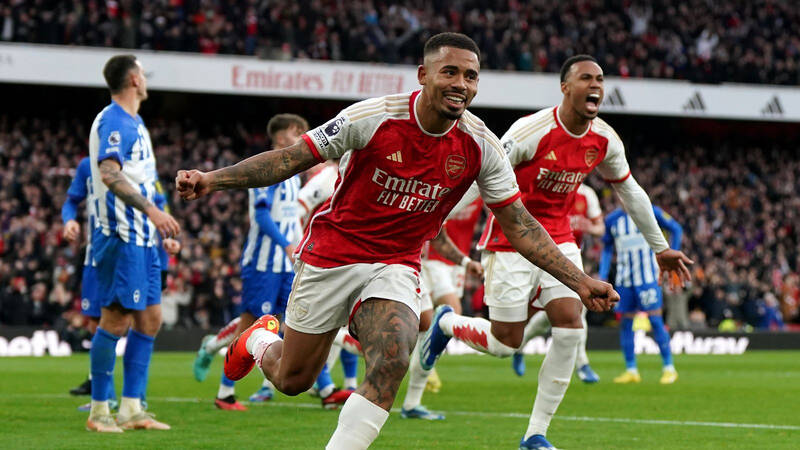 Gabriel Jesus ăn mừng sau khi mở tỉ số cho Arsenal.   Ảnh: ARS 