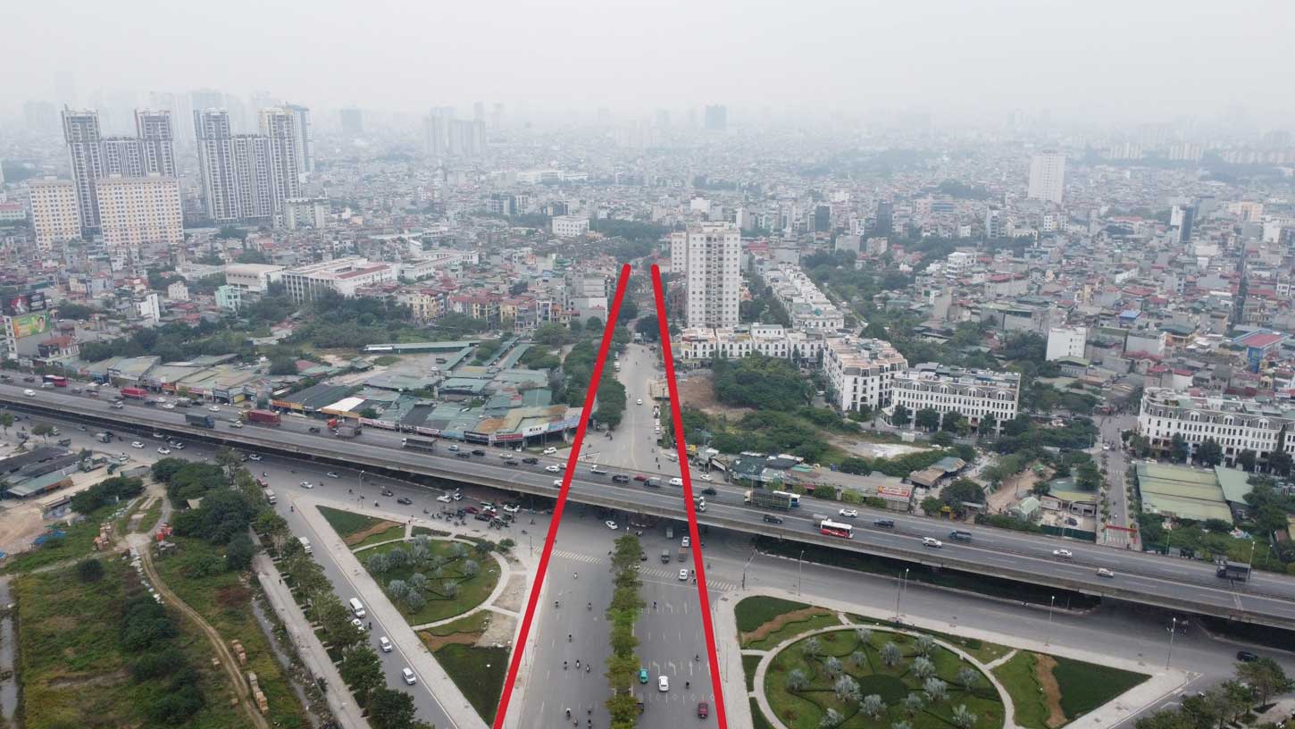 Điểm đầu của tuyến đường điểm đầu giao với tuyến đường Nguyễn Xiển - Xa La, điểm cuối giao với tuyến đường Kim Giang. Ảnh: Vĩnh Hoàng