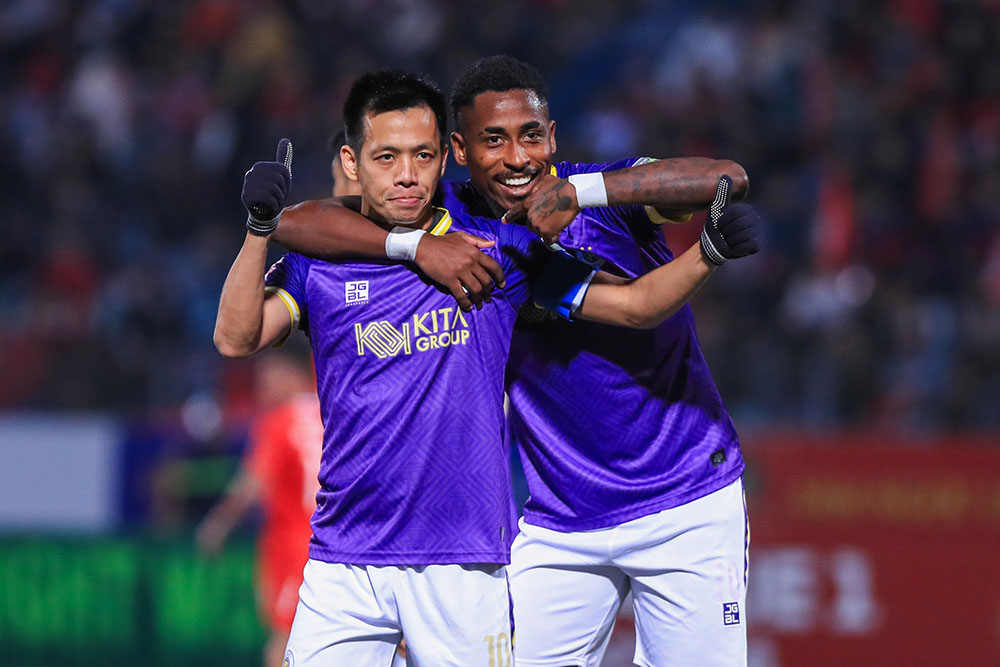 Hà Nội FC đang trở lại mạnh mẽ ở V.League 2023-2024. Ảnh: Hà Nội FC