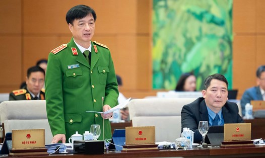 Thượng tướng Nguyễn Duy Ngọc - Thứ trưởng Bộ Công an phát biểu. Ảnh: Phạm Thắng