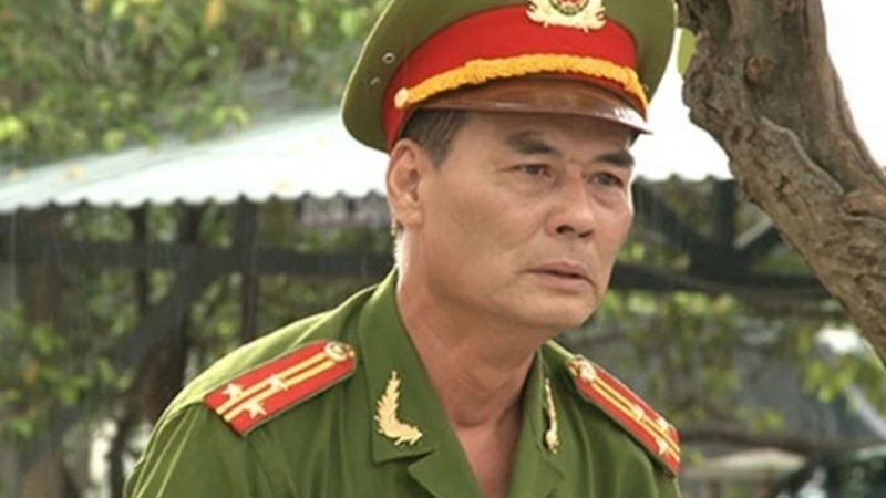 Đại tá, Nghệ sĩ nhân dân Khương Đức Thuận chuyên vào vai công an. Ảnh: Chụp màn hình.