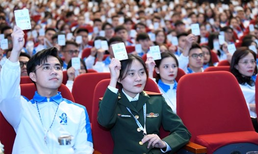 Đại biểu dự Đại hội đại biểu toàn quốc Hội Sinh viên Việt Nam lần thứ XI. Ảnh: Vĩnh Hoàng