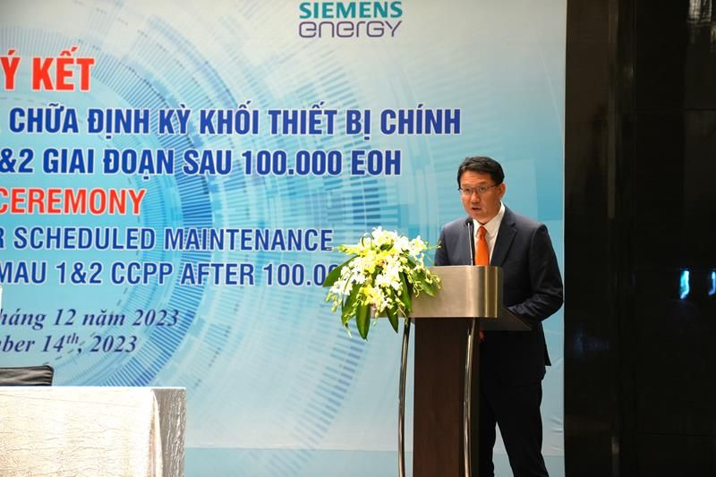 Giám Đốc Điều Hành Dịch Vụ Khí Siemens Energy khu vực Châu Á Thái Bình Dương - Ông Je Jun Oh tại Lễ ký. Ảnh PV Power