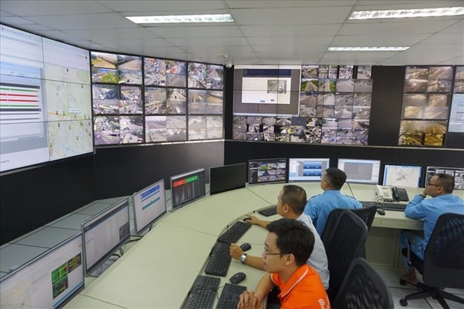 Trung tâm giám sát hình ảnh từ hệ thống camera giao thông của TPHCM. Ảnh: Minh Quân
