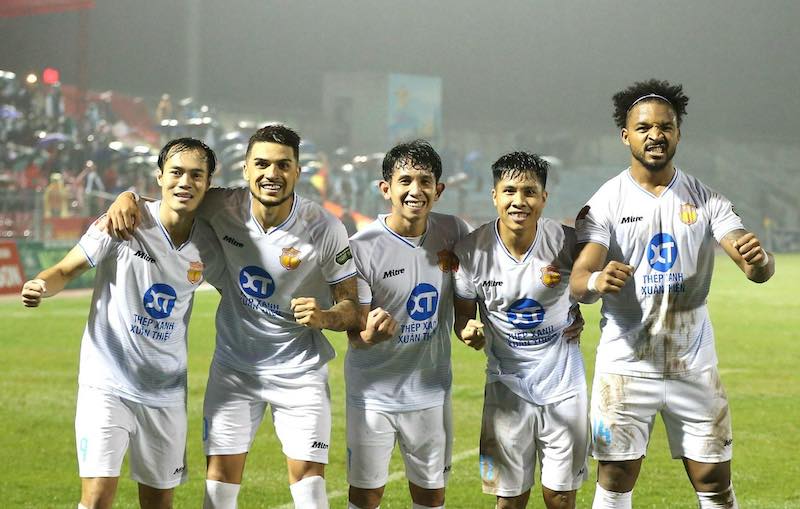 Câu lạc bộ Nam Định ghi nhiều bàn thắng nhất sau 6 vòng đấu. Ảnh: NĐFC