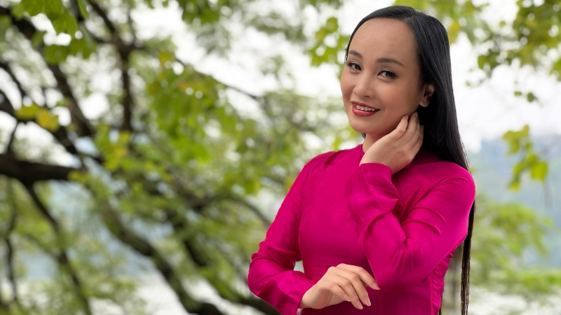 "Thị Mầu" Thu Huyền trẻ trung tuổi 48. Ảnh: Facebook nhân vật.