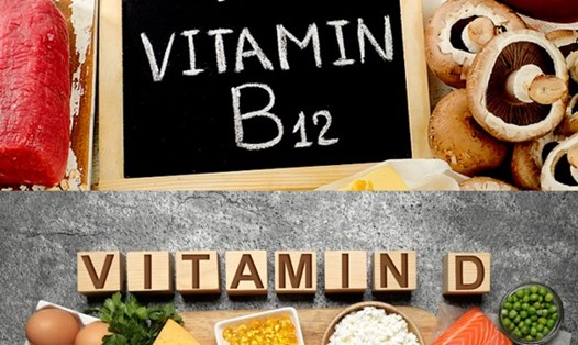 Vitamin B12 hoặc Vitamin D tốt cho sức khoẻ người cao tuổi. Ảnh ghép: Nguyễn Ly 