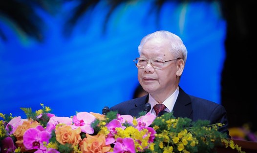 Tổng Bí thư Nguyễn Phú Trọng phát biểu chỉ đạo đại hội. Ảnh: Tô Thế
