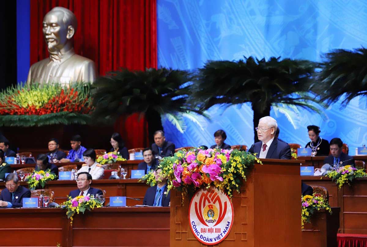 Tổng Bí thư Nguyễn Phú Trọng đã gợi mở thêm 5 vấn đề để Đại hội tiếp tục thảo luận. Ảnh: Hải Nguyễn 