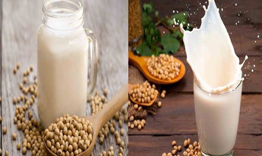 Uống sữa đậu nành đúng cách sẽ giúp giảm mỡ bụng. Đồ hoạ: Hạ Mây