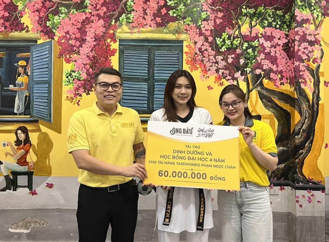 Vận động viên Taekwondo Phạm Ngọc Châm sẽ được Quỹ Phát triển Tài năng Việt hỗ trợ học bổng khi học đại học. Ảnh: Ánh Tuyết