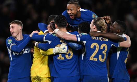 Niềm vui của Chelsea sau khi đánh bại Newcastle tại Carabao Cup.   Ảnh: CFC 