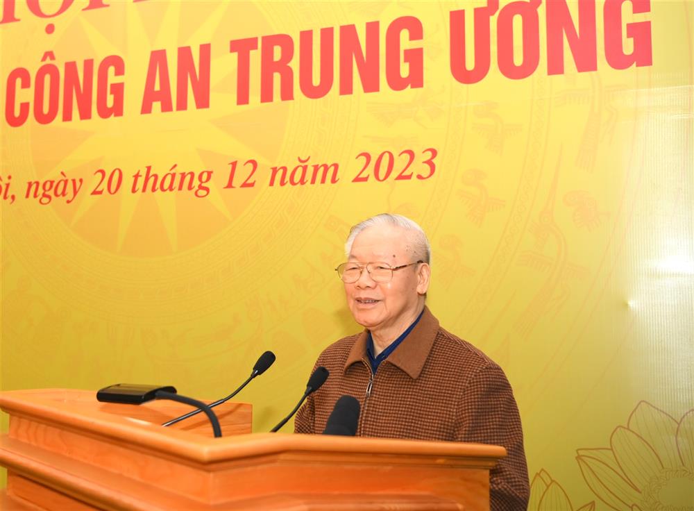 Tổng Bí thư Nguyễn Phú Trọng phát biểu chỉ đạo tại Hội nghị. Ảnh: Bộ Công an