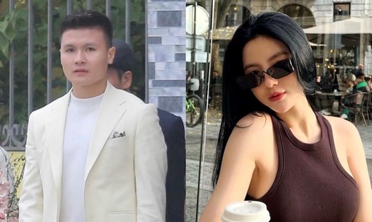 Tiền vệ Quang Hải và vợ sắp cưới Chu Thanh Huyền. Ảnh: FBNV