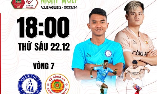 Câu lạc bộ Khánh Hoà tiếp đón Công an Hà Nội tại vòng 7 Night Wolf V.League 2023-2024. Ảnh: FPT Play
