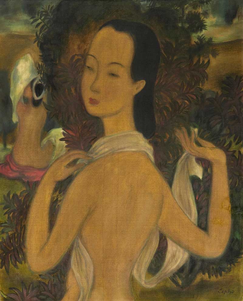 Tác phẩm Tắm tiên của danh họa Lê Phổ vẽ năm 1940