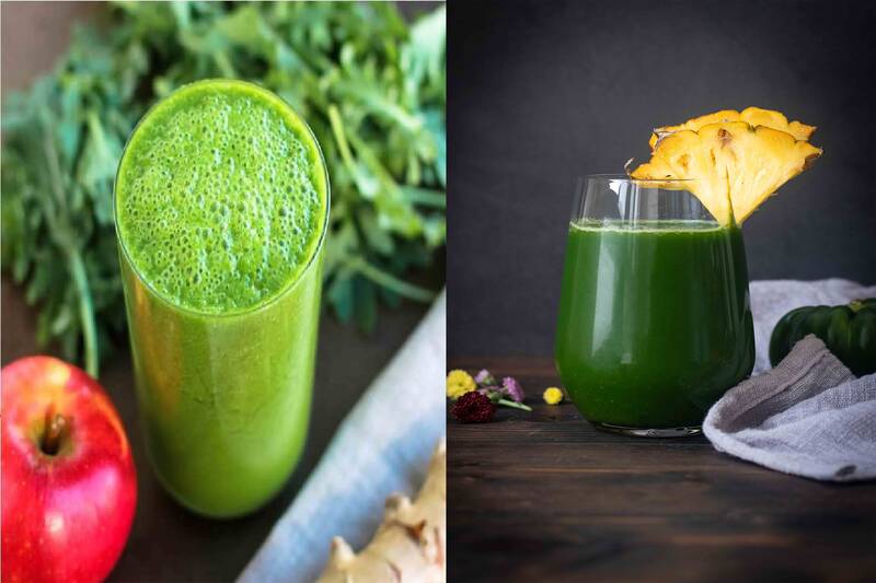 Nước ép cải xoăn giúp giảm cân. Đồ hoạ: Hạ Mây