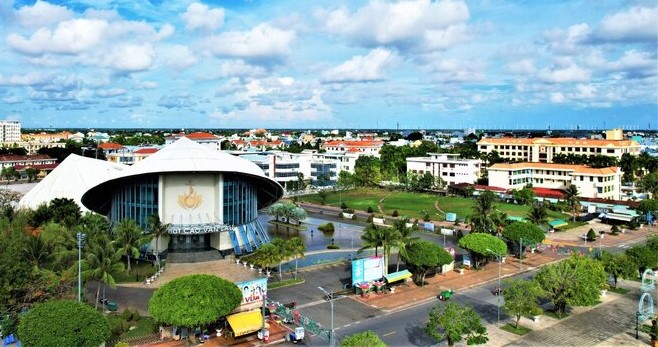 Một góc đô thị thành phố Bạc Liêu, tỉnh Bạc Liêu. Ảnh: Nhật Hồ