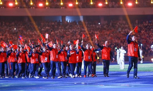 Đoàn thể thao Việt Nam tại SEA Games 32. Ảnh: Bùi Lượng 
