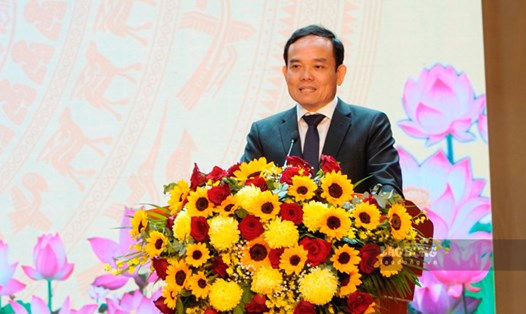 Phó Thủ tướng Chính phủ Trần Lưu Quang phát biểu chỉ đạo tại hội nghị công bố quy hoạch tỉnh Kiên Giang. Ảnh: Nguyên Anh