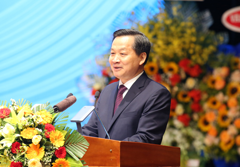 Phó Thủ tướng Lê Minh Khái phát biểu. Ảnh: TTTT Bình Định. 
