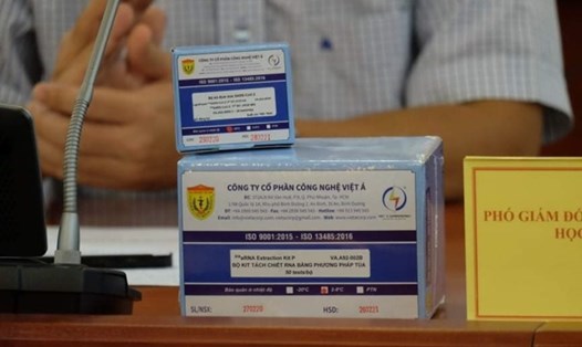 Bộ sản phẩm kit test Việt Á hôm ra mắt. Ảnh: VGP