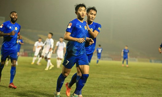 Đình Bắc ghi bàn trong trận thắng của Quảng Nam. Ảnh: Quảng Nam FC