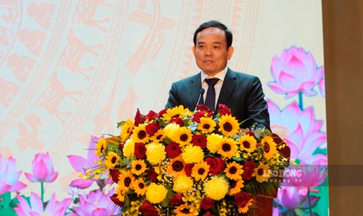 Phó Thủ tướng Chính phủ Trần Lưu Quang phát biểu tại lễ công bố Quy hoạch tỉnh Kiên Giang. Ảnh: Nguyên Anh