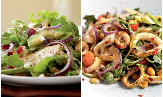 Salad giàu chất dinh dưỡng giúp giảm cân hiệu quả. Đồ họa: Thanh Thanh 