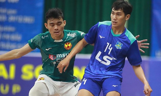 Thái Sơn Nam (áo xanh) vào bán kết Giải futsal TPHCM mở rộng - Cúp LS 2023. Ảnh: Vinh Điền